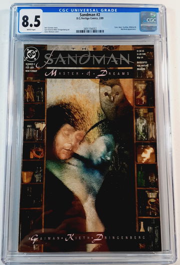 Sandman #2 CGC 8.5 White Pages 1st Appearance (Cain, Abel Cynthia, Mildred & Mordred) 1989