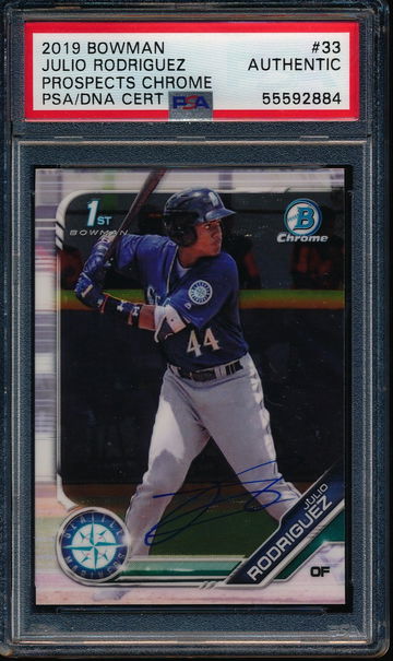 2019 Bowman Chrome Julio Rodriguez Autograph PSA Authentic Auto