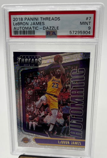 2018-2019 Panini Threads LEBRON JAMES Automatic Dazzle SP #7 Los Angeles Lakers