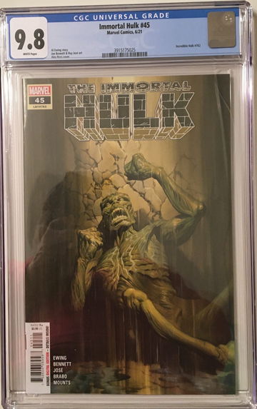 IMMORTAL HULK # 45 MARVEL COMICS 2021 CGC 9.8 WHITE PAGES COOL BOOK!!