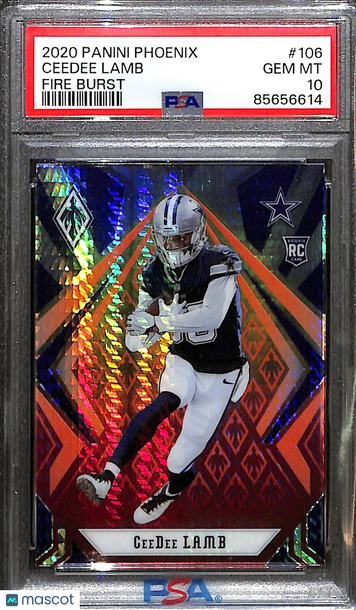 2020 Panini Phoenix #106 Ceedee Lamb Fire Burst PSA 10