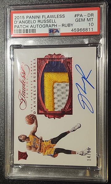 2015 Panini Flawless D'angelo Russell Ruby Patch Autograph RPA 14/15 PSA 10