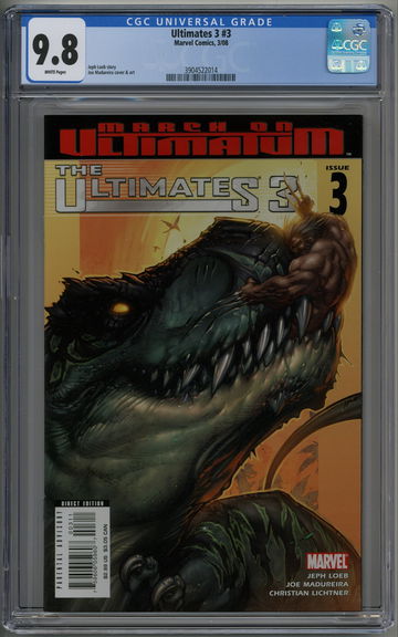 Ultimates 3 #3 CGC 9.8 Wolverine vs. Tyrannosaurus Rex 
