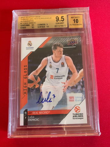 2017-18 Luka Doncic Eurogleague High Gloss auto bgs 9.5 10 auto! LAST DID 4750! 