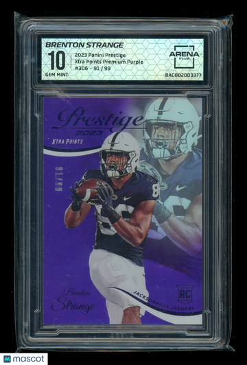2023 Panini Prestige Xtra Points Premium Purple Brenton Strange #306 /99 RC Arena Club 10