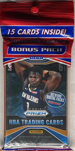 2019-20 NBA Basketball Prizm Cello Pack with Red White & Blue Pack