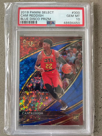 2019 Cam Reddish #300 Panini Select Blue Disco Prizm /25 Rookie RC PSA 10