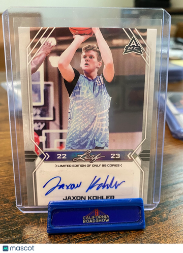 2022 Leaf Draft Jaxson Kohler #BA-JK1 Rookie