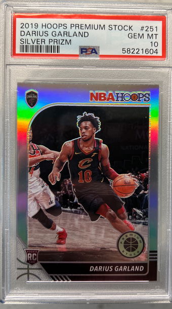 2019 panini hoops premium stock Darius garland rc silver Prizm psa 10