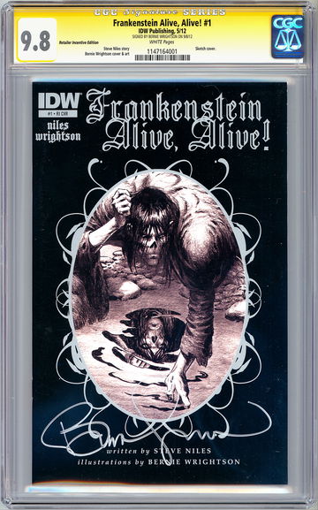 FRANKENSTEIN ALIVE ALIVE! #1 CGC-SS 9.8 SIGNED WRIGHTSON RETAILER INCENTIVE 2012