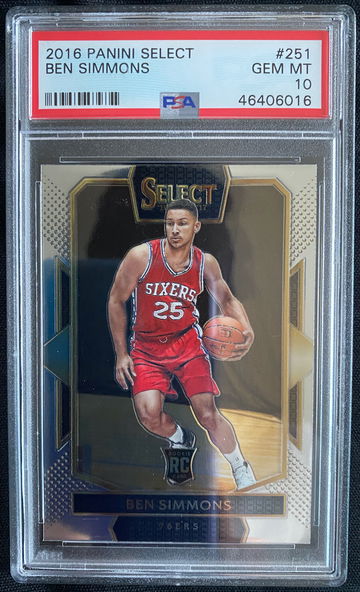 2016 Panini Select Ben Simmons Rookie Courtside #251 PSA 10! GEM MINT! LOW POP! RARE! 