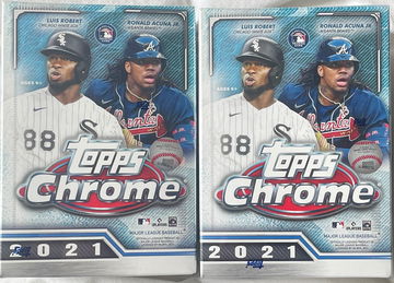 x2 2021 Topps CHROME Baseball Blaster Box EXCLUSIVE Sepia and Pink Refractors Autos