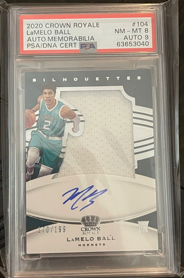 2020 Crown Royale Lamelo Ball Rookie Patch Auto /199 PSA 8/9 Auto