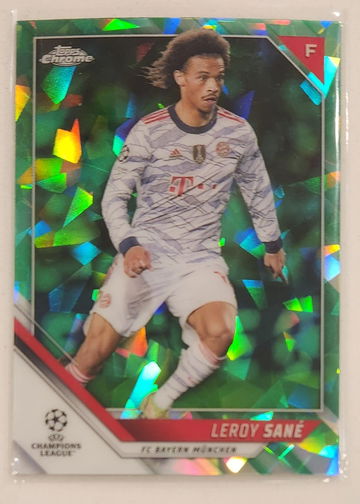 2021-22 Topps Chrome UCL Sapphire Edition Leroy Sane Green Refractor /75