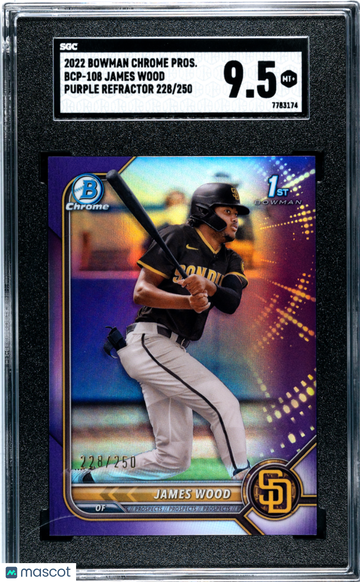 James Wood 2022 Bowman Chrome #BCP-108 Purple Refractor /250 SGC9.5 MT+