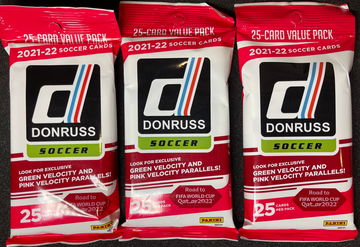 3X 2021-22 Donruss Soccer 25 Card Panini Fat Packs Road to FIFA World Cup Qatar 