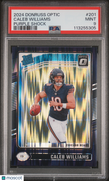 2024 Panini Donruss Optic Caleb Williams #201 Purple Shock PSA 9
