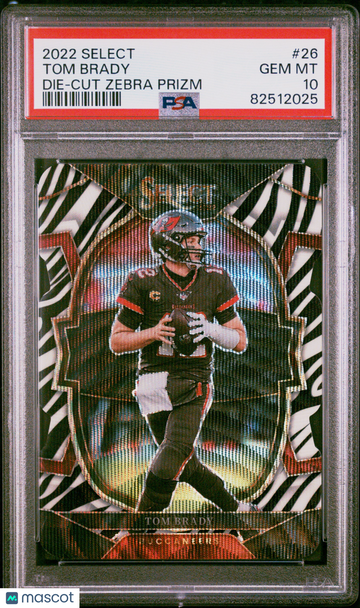 Tom Brady 2022 Panini Select Zebra Die Cut #26 PSA 10