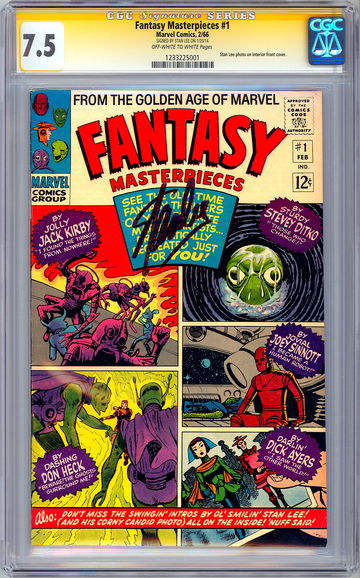 FANTASY MASTERPIECES #1 CGC-SS 7.5 *SIGND STAN LEE* DITKO KIRBY SINNOTT ART 1966