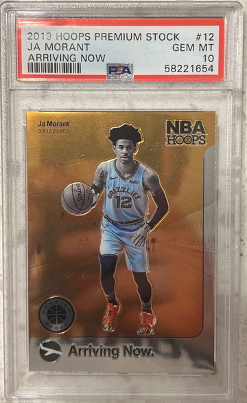 2019 panini hoops premium stock ja morant arriving now psa 10 rc rookie
