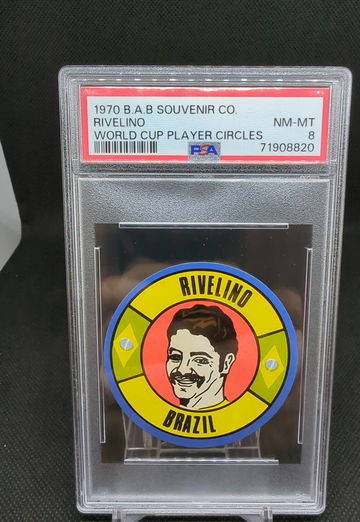 1970 B.A.B. Souvenir Co. World Cup Player Circles Rivelino PSA 8