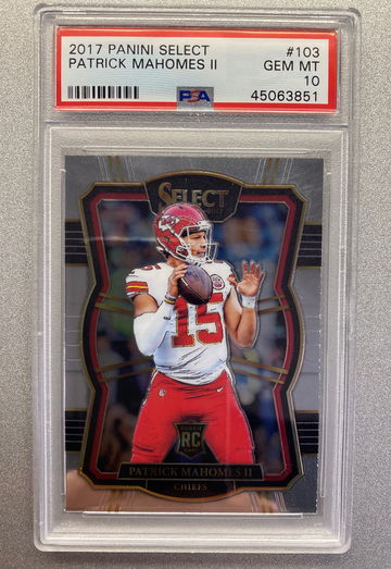 PATRICK MAHOMES 2017 SELECT ROOKIE PSA 10 GEM MINT 