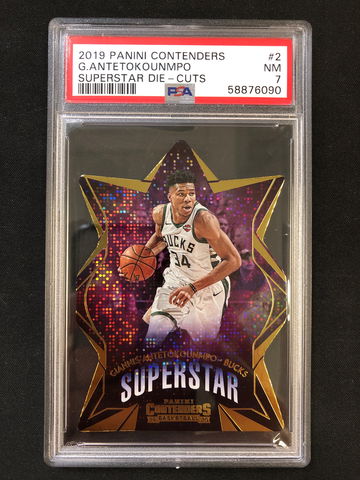 2019 Panini Contenders - Giannis Antetokounmpo - Superstar Die-Cuts PSA 7