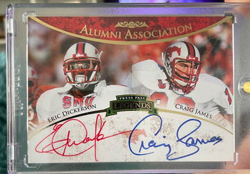Eric Dickerson Craig James 2008 press pass Pony Express Auto Autograph #/50 SMU