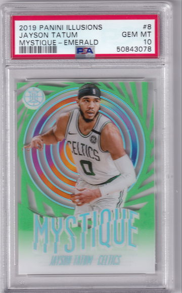 2019 Panini Illusions Jayson Tatum Mystique Emerald #8 PSA 10