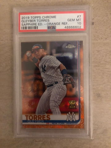 2019 Topps chrome Sapphire Gleyber Torres /25 psa 10