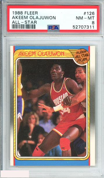 1988 FLEER AKEEM OLAJUWON #126 ALL-STAR HOUSTON ROCKETS PSA 8 NM-MT
