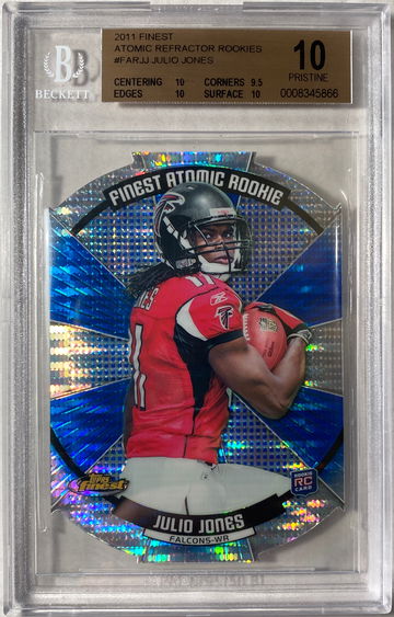 JULIO JONES ATOMIC REFRACTOR BGS 10 ROOKIE 2011 TOPPS FINEST ATL FALCONS ~POP 5~