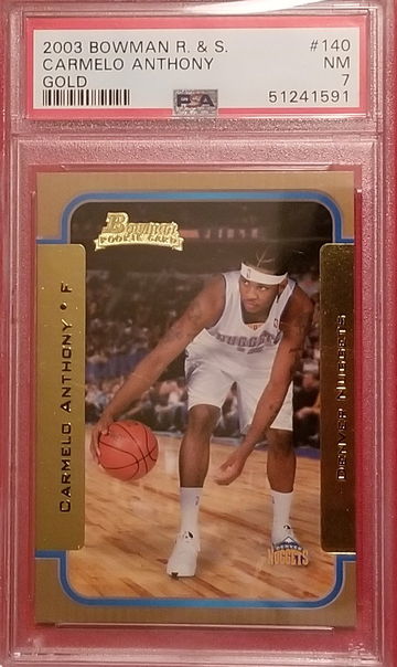 2003 Bowman GOLD Carmelo Anthony PSA 7