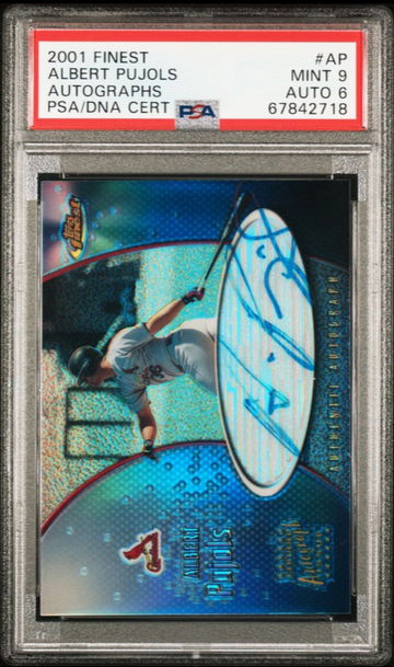 Albert Pujols - 2001 Topps Finest Rookie Autographs #AP - PSA 9