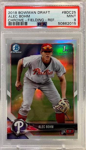 2018 Bowman Draft Chrome Alec Bohm Refractor PSA 9
