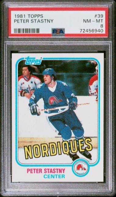 1981 TOPPS PETER STASTNY ROOKIE RC #39 PSA 8