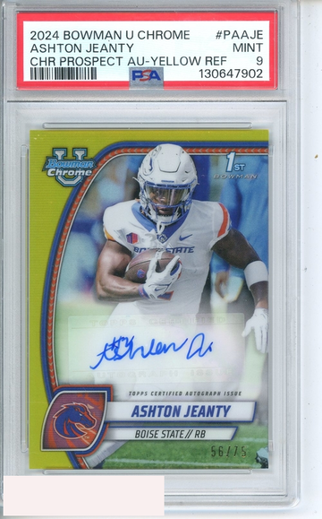 2024 BOWMAN U CHROME PROSPECT AUTOS ASHTON JEANTY #PAAJE  AU-YELLOW PSA 9