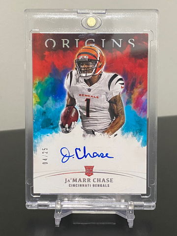 2021 Origins Ja’Marr Chase On Card Auto - Turquoise #/25 #RA-JC