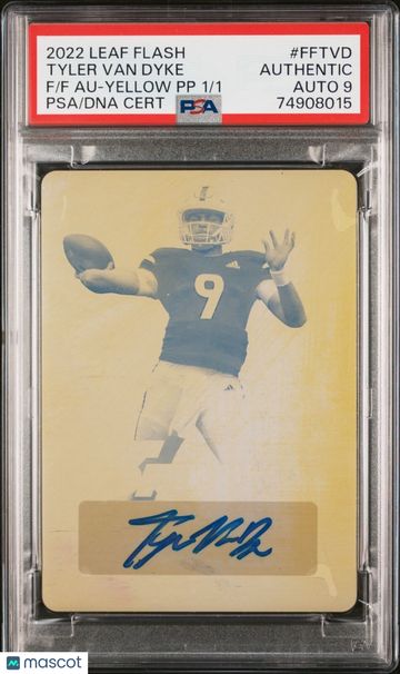 2022 Leaf Flash Tyler Van Dyke #FFTVD Printing Plate Yellow PSA A Leaf Auto 9