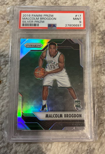 Malcolm Brogdon 2016 silver prizm PSA 9