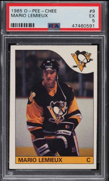1985 O-PEE-CHEE HOCKEY MARIO LEMIEUX ROOKIE RC #9 PSA 5 EX (PWCC vault stored)