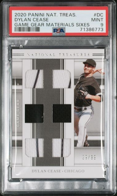 DYLAN CEASE RC 2020 /99 National Treasures Game Gear Materials 6 patch **POP 1** PSA 9