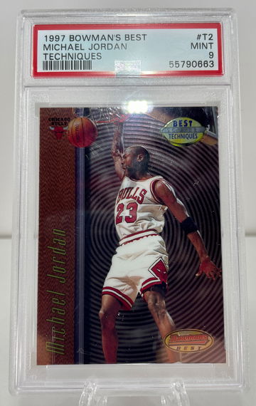 1997 Bowman's Best 🏀  MICHAEL JORDAN #T2 🏀  Techniques 🏀  PSA 9 