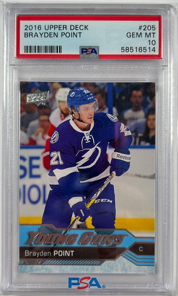 2016 Upper Deck Brayden Point RC Young Guns Rookie Card PSA 10 Gem Mint