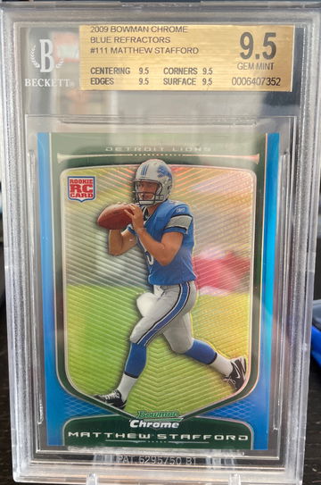Matthew Stafford 2009 Bowman Blue /150 RC BGS 9.5 True Gem