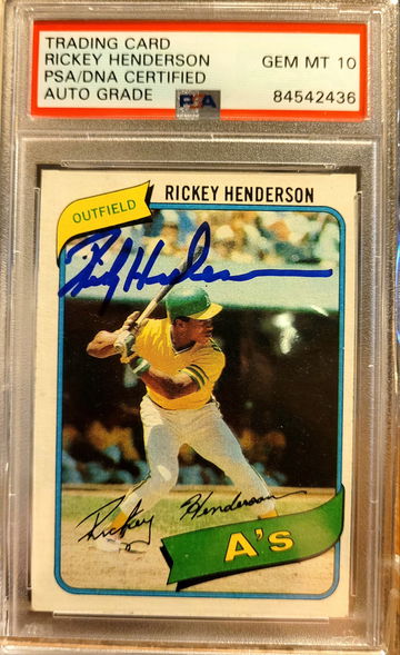 1980 topps rickey henderson rookie auto