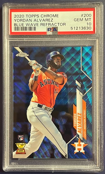 2020 Topps Chrome Yordan Alvarez ROOKIE RC PSA 10 RC GEM MINT Blue Wave Refractor /75 Astros #200 POP 9 🔥🔥