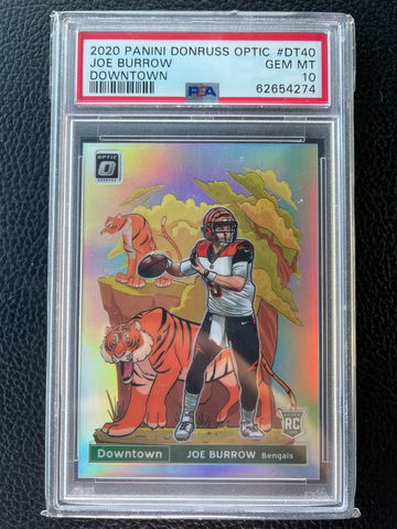 2020 Panini Donruss Optic Downtown Joe Burrow PSA 10 Gem-Mint