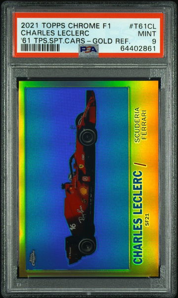 2021 Topps Chrome Formula 1 Charles Leclerc 1961 PSA 9 True Gold 50/50 T61-CL