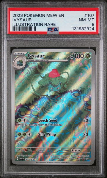 2023 Pokemon Scarlet and Violet 151 Illustration Rare Ivysaur #167 PSA 8